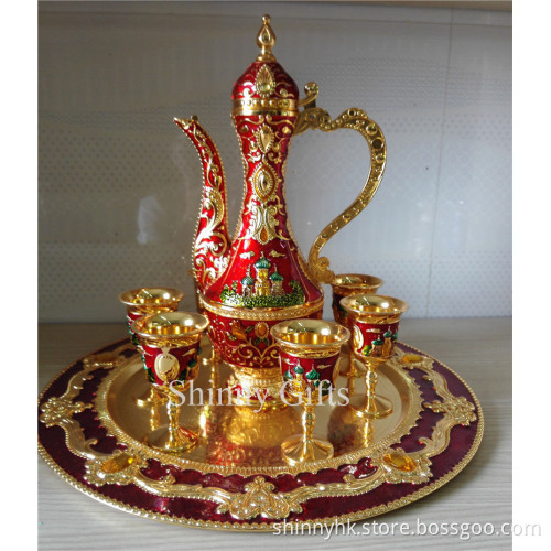Fashion Home Decorative Art Enamel Luxury Wine Set TXX